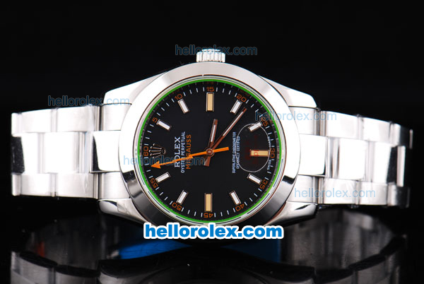 Rolex Milgauss Oyster Perpetual Automatic Movement with Black Dial and Orange Second Hand - Click Image to Close